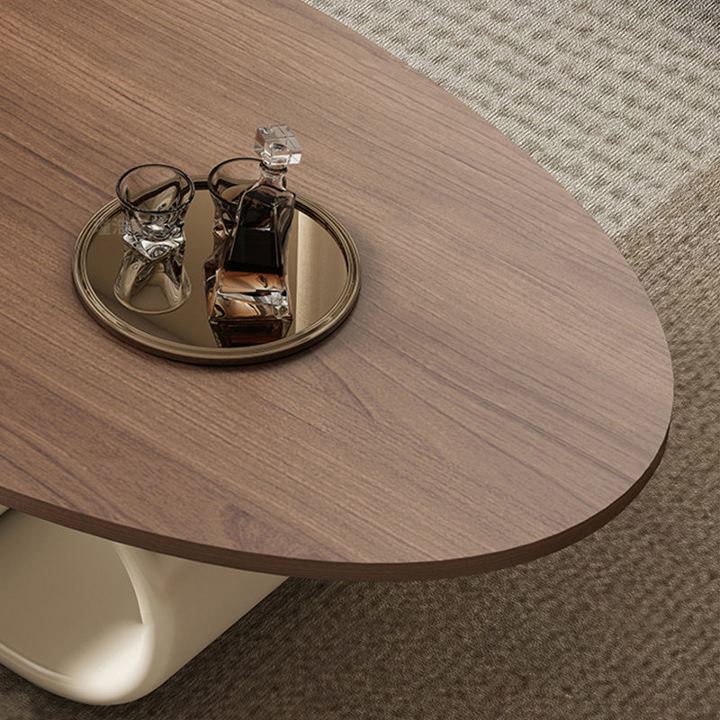 Modern simple oval coffee table, 15.7" H x 47.2" L x 27.6" W