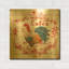 «Cafe Rooster On White» par Jean Plout, art mural en métal doré, 24 po x 24 po-2096230385