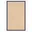 Tapis berbère beige clair fait à la main avec bordure en coton bleu marine Nannette-668920750