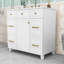 Meuble-lavabo de salle de bain avec lavabo en céramique, tablette réglable et tiroirs-1549534066