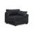 Upholstered Gray Faux Rabbit Fur Flannel Armchair with Pillow Back, One Arm Single Chair Module Part For Sectional Sofa-1543038418