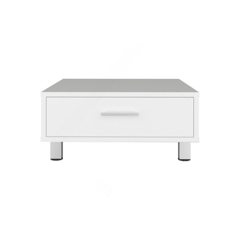 Table basse Athens, un tiroir, quatre pieds, blanc