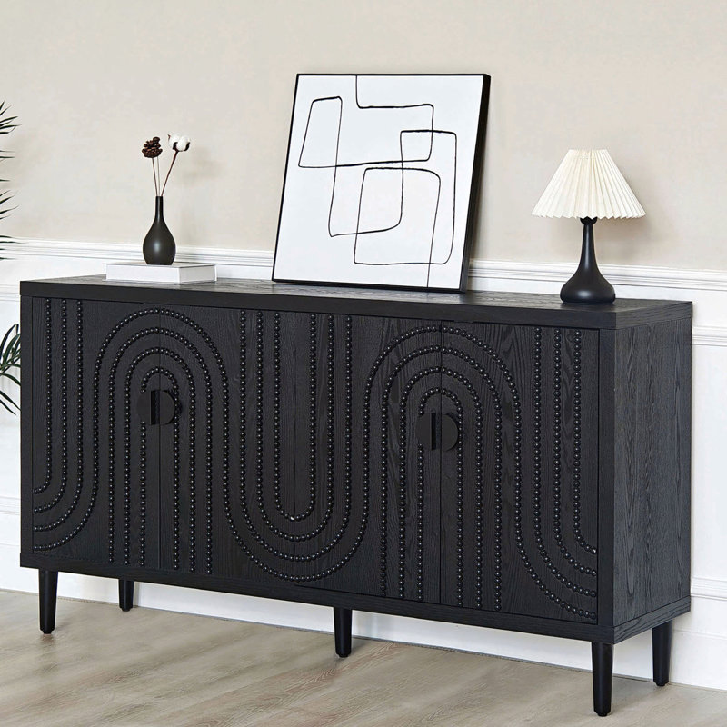 Buffet en bois de grande capacité pour salle à manger, salon moderne avec chambre à coucher