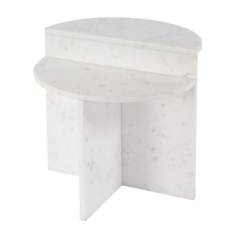 Vienna 19.5 in. W Round 100% Marble Accent Table