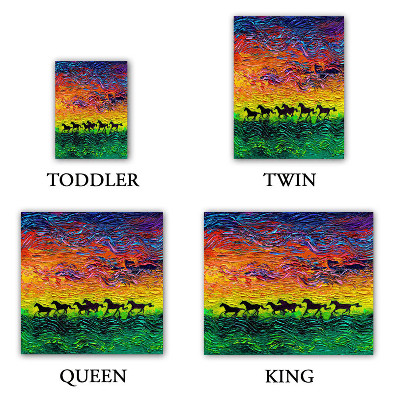 Ensembles de housses de couette DiaNoche en microfibre par Aja Ann - Chevaux sauvages