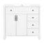 Meuble-lavabo de 36 po en bois massif blanc avec lavabo, tiroir rabattable et rangement spacieux pour les salles de bain modernes-1027927192