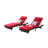 Outdoor Wicker Reclining Chair Set for Relaxation and Sunbathing-565317957