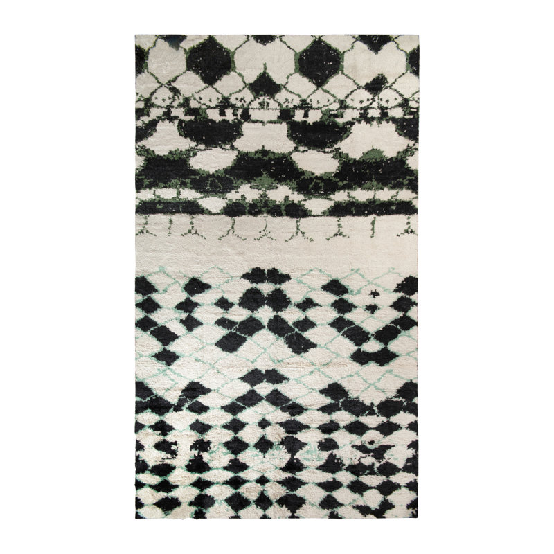 Moroccan Hand Knotted Wool Area Rug, Rectangle 8' x 10'