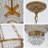 4-light Antique Brass Beaded Crystal Chandelier