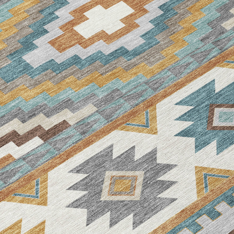 Tapis intérieur / extérieur lavable à la machine Chantille ACN2539 Lodge, Cuivre, Rectangle 10 pi x 14 pi