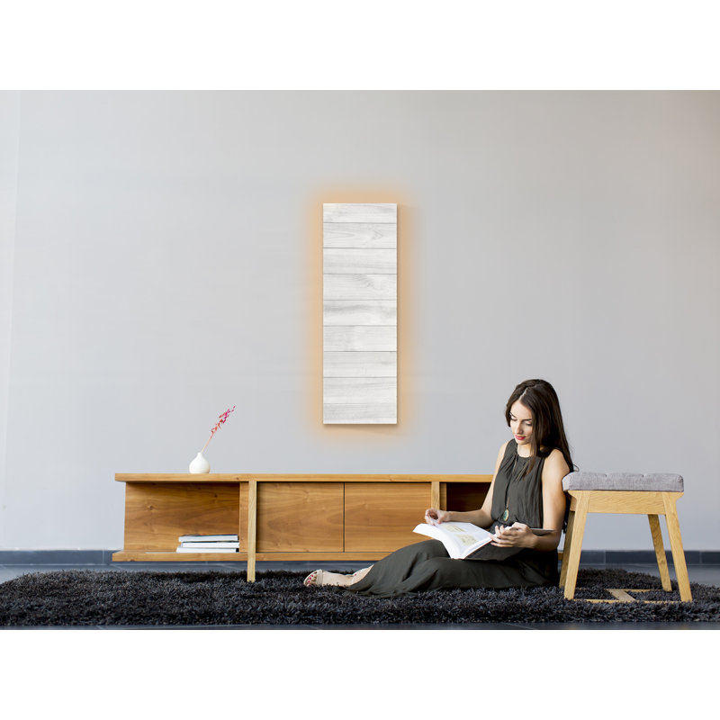 White Tempered Glass Radiant Wall Mounted Heater, 16x48
