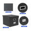 Portable File Box, Leather Suspension File Box with Lid Slide Foldable File Storage Box 4 Pack (Black)