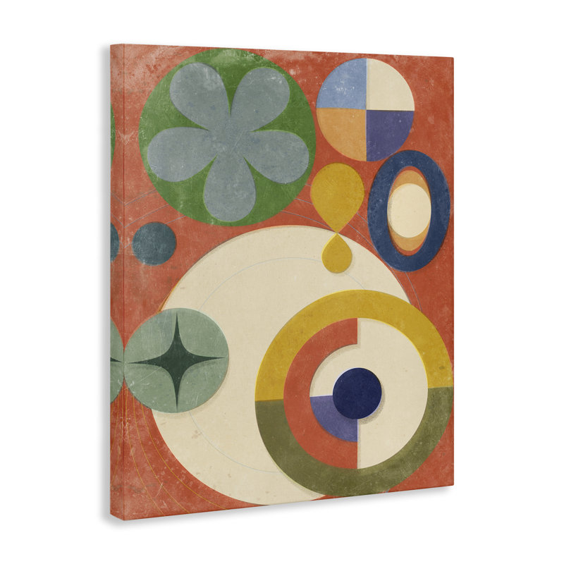  Art mural rétro sur chevauchement de formes par Victoria Barnes, H 20 po x l 16 po