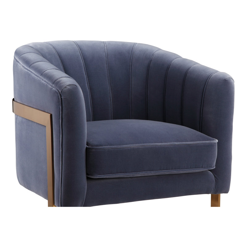 Carr Barrel Chair, Blue Cotton Blend