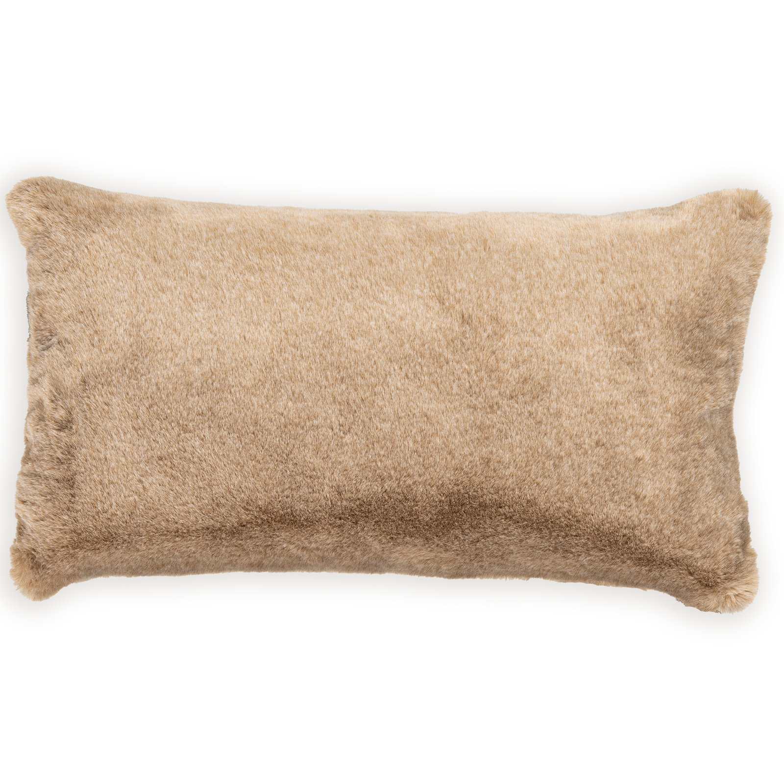 Fawn Faux Fur Throw Pillow, Rectangle 36"H x 14"W, Polyester, Brown