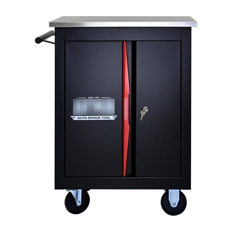 Steel Cabinet With Key Locking - Black&Red Multi Feature