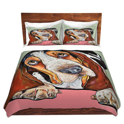 Ensembles de housse de couette très grand DiaNoche en microfibre par Patti Schermerhorn - Im All Ears Basset Hound