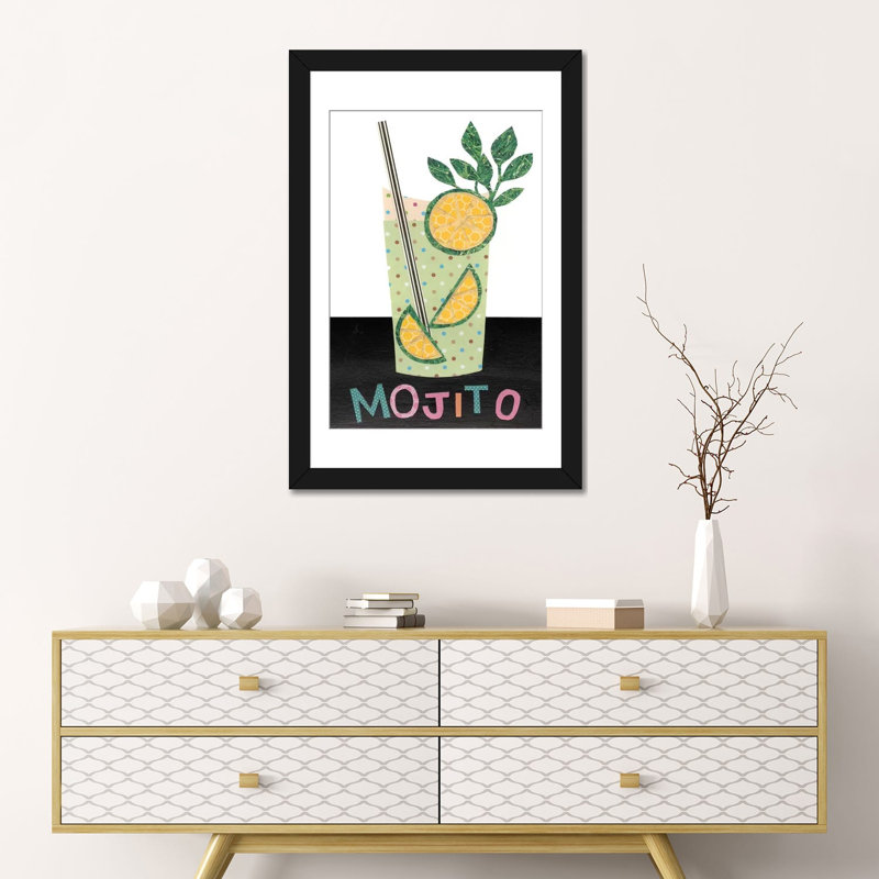 « mix me a drink i », impression sur toile, H 32 po x l 24 po x P 1 po, Papier d'art encadré noir