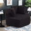 Chaises d'appoint modulables, chenille noire, salon moderne de 54 pouces pour la maison