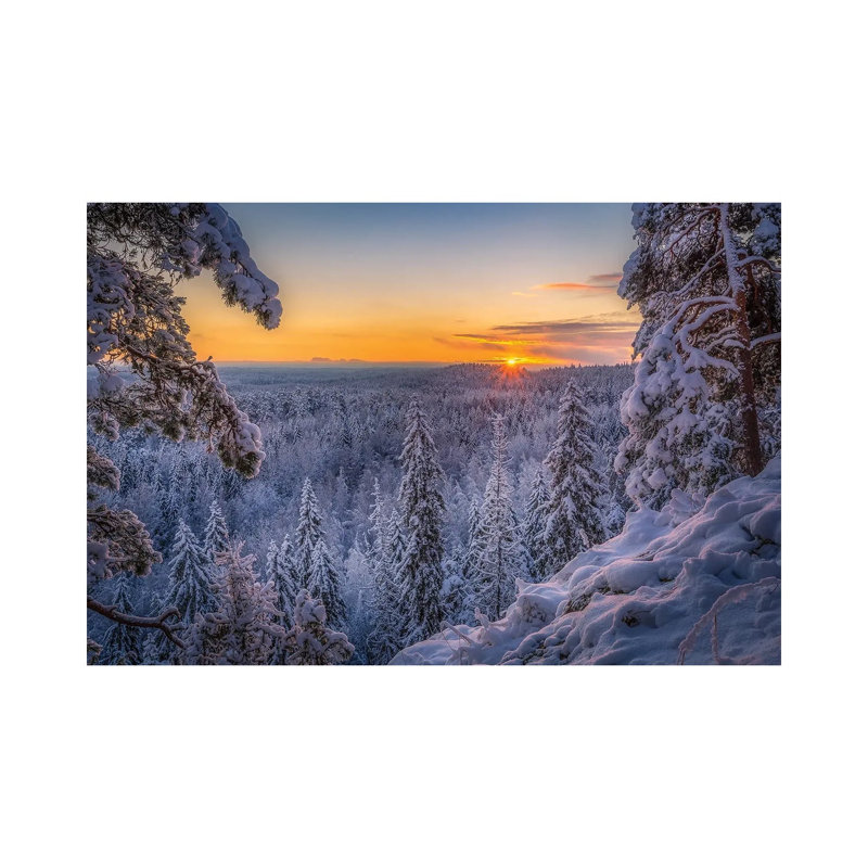 Wintersun Rising by Lauri Lohi - Wrapped Canvas Print, 20.32 cm H x 30.48 cm W