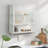 Glass Doors Modern Two-Door Wall Cabinet With Featuring Two-Tier Enclosed Storage, An Open Shelf, And Towel Rack