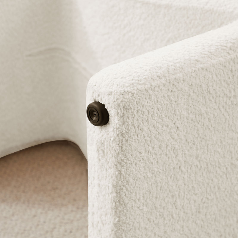 Hardev 24.8" Wide M-Shaped Footstool Ottoman (Set of two), White 100% Polyester