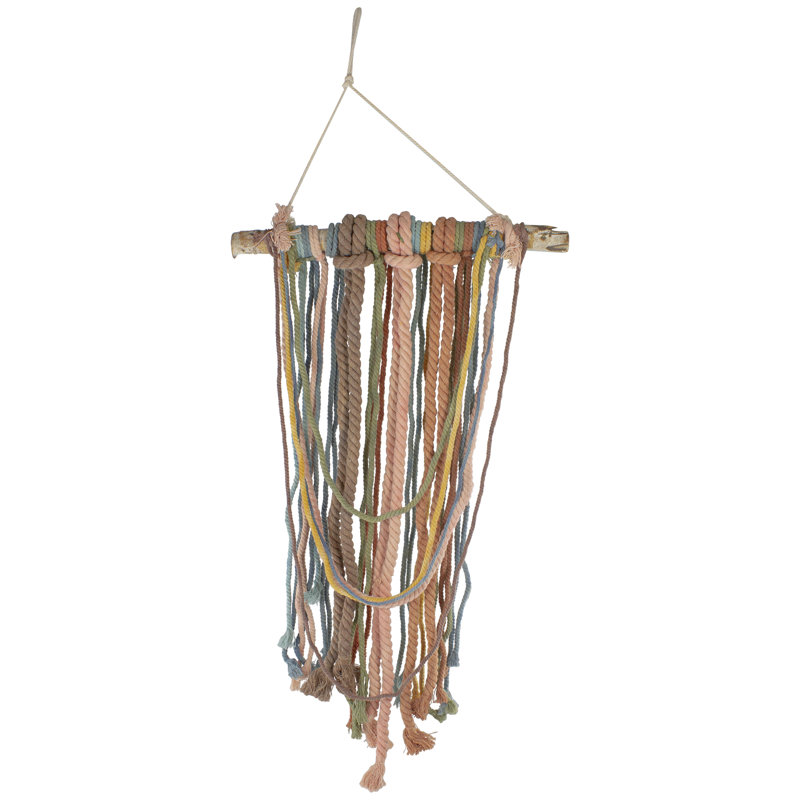 Décoration murale 31 po corde rustique nouée sur branche de bouleau Boho