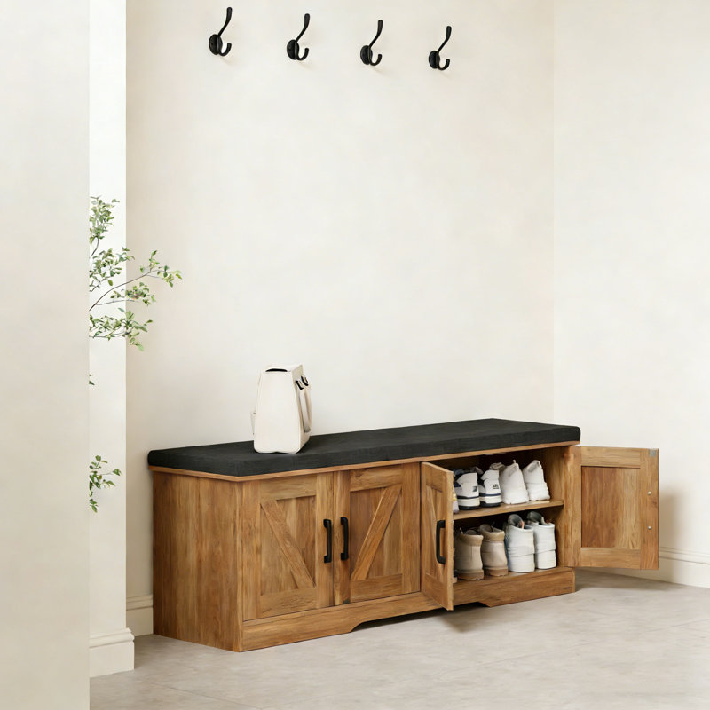 Banc de rangement avec siège rembourré