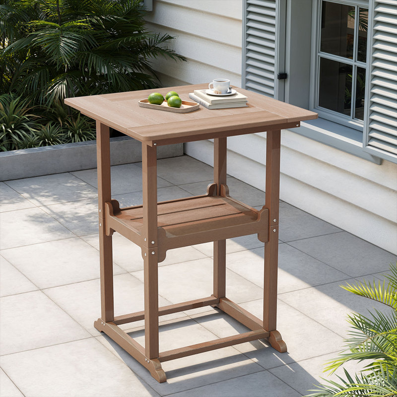 Pennington Cedartown Outdoor Square Patio Table HDPE, Teak