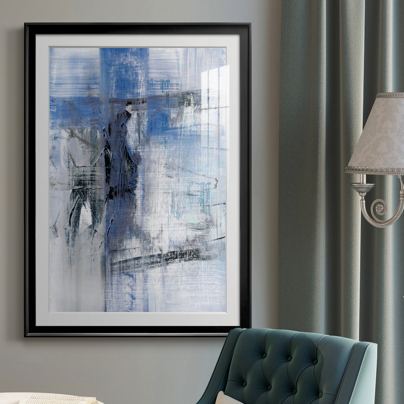 Reflections in Indigo - Cadre photo, reproduction d'art sur papier, H 26,5 po x l 36,5 po x P 1,5 po, Noir
