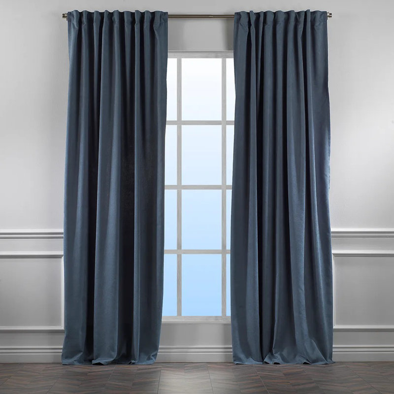 Extra Long & Extra Wide Decorative Curtain Single Panel, Sky Blue, 280cm Width x 295cm Drop
