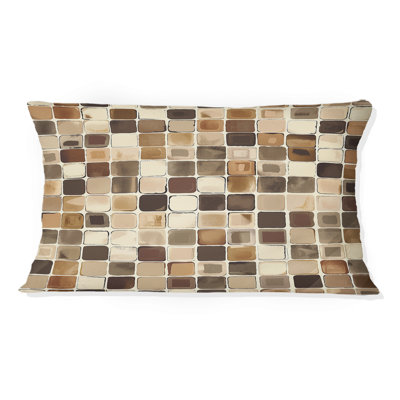 Coussin brun Midcentury Mosaic I - Midcentury