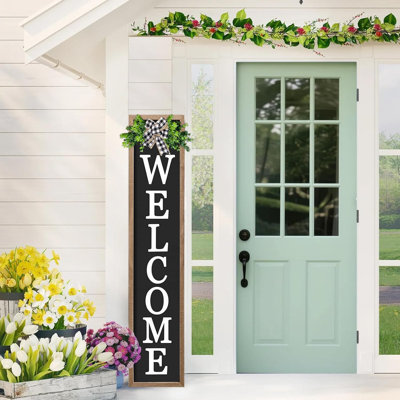 3D Outdoor Welcome Sign, Wood Black