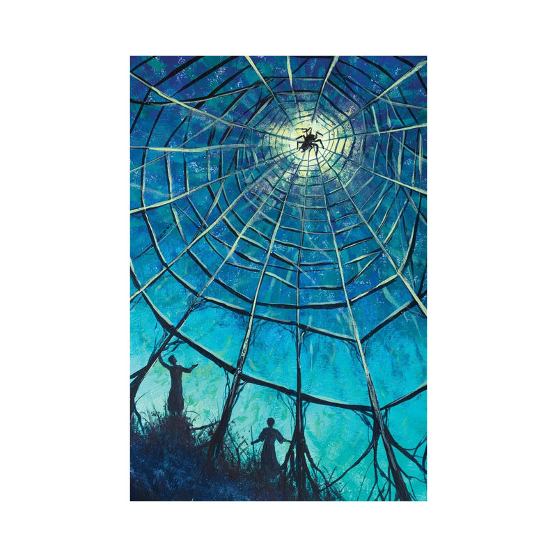 Two People And A Big Spider On A Web Fantasy Art by Valery Rybakow - No Frame Gallery-Wrapped Canvas Giclée on Canvas