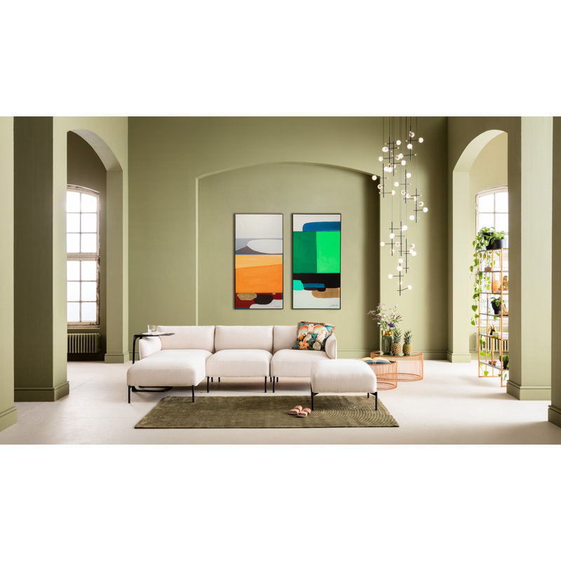 Abstract Shapes Green - Single Picture Frame Painting on Canvas