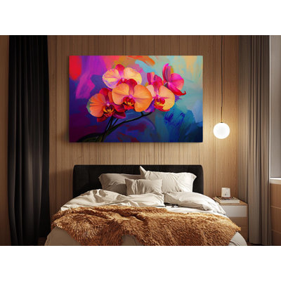 Vibrant Rainbow Orchids Canvas Print - Colorful Floral Artwork for Home DÃ©cor - Tropical Wall Art