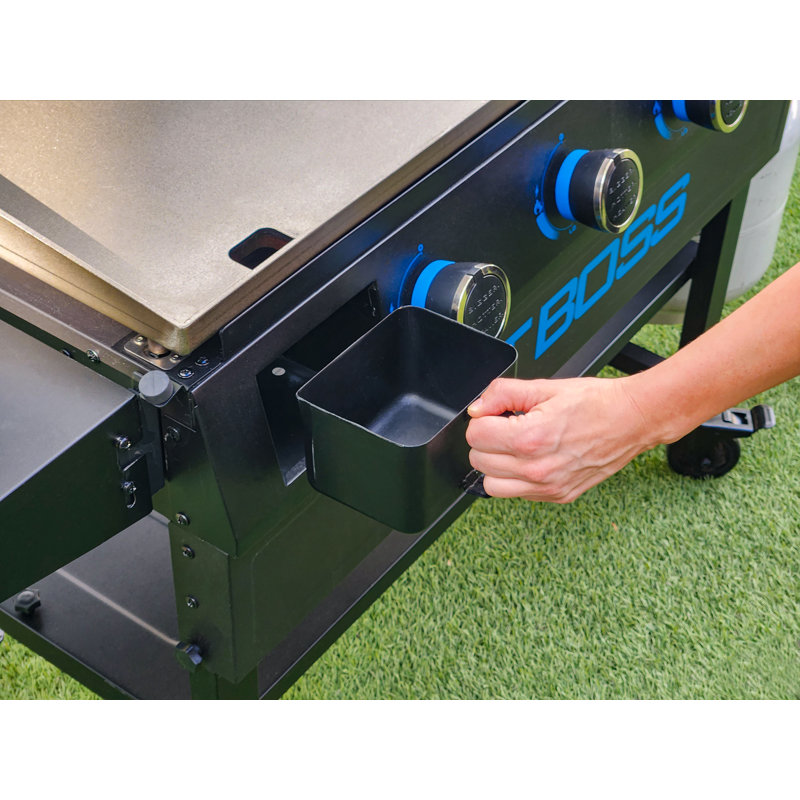 Pit Boss 4 - Burner Deluxe Flat Top Gas Griddle with Side Shelves and Lid