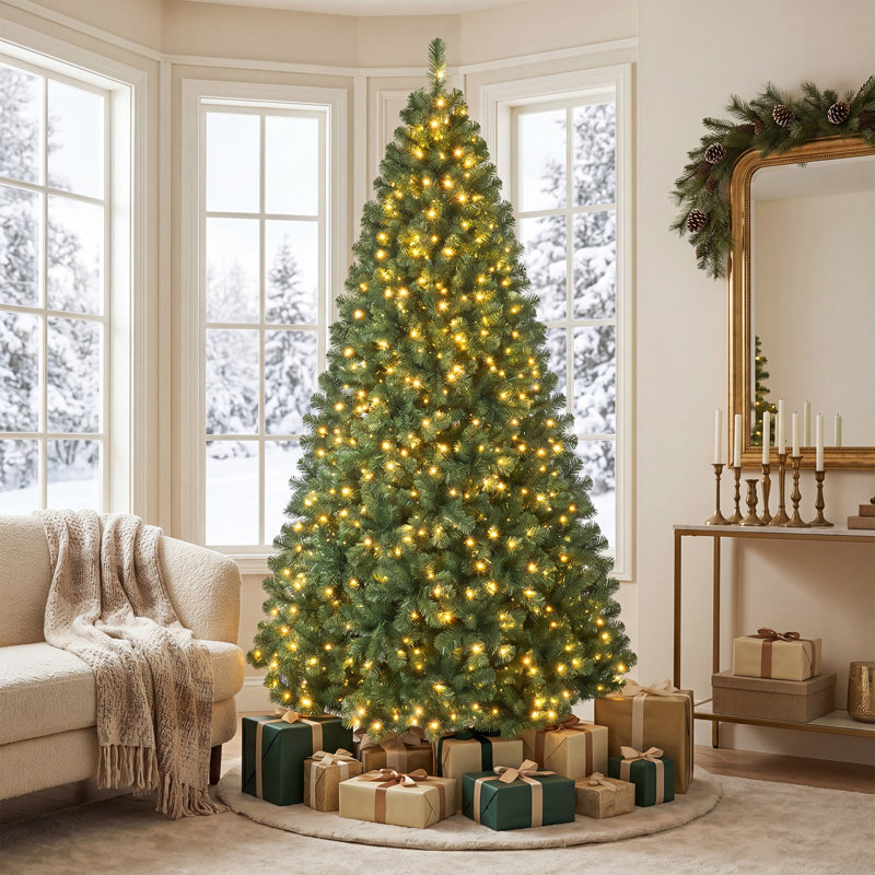Arbre de Noël vert avec lumières, 8 pi