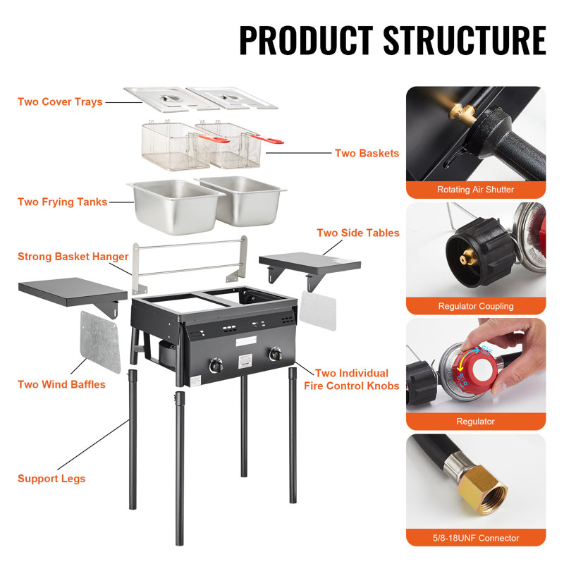 VEVOR 2 - Burner Propane Deep Fryer