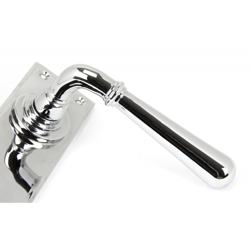 Newbury Lock Door Handle Kit, Polished Chrome