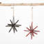 Mirrored Starburst Hanging Figurine Ornament Set Of 2