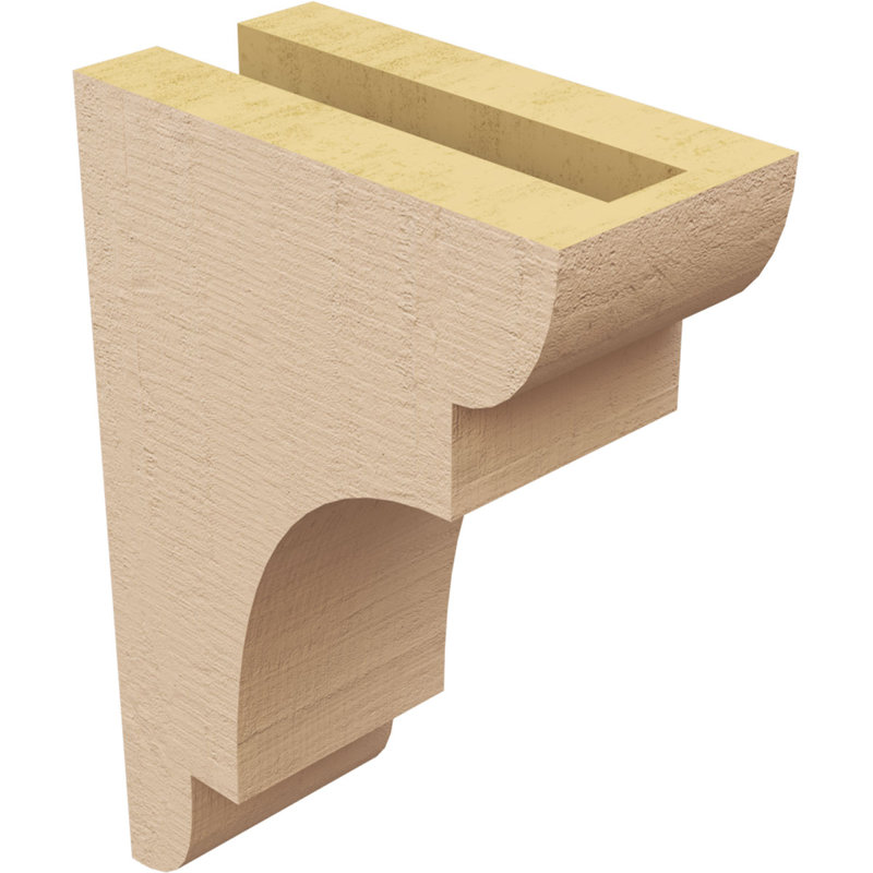New Brighton cèdre brut grain de bois TimberThane Corbel, apprêté brun clair, H 9 po x l 3 po x P 6 po