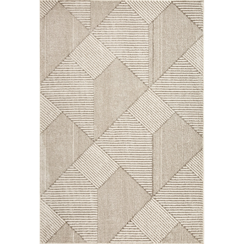 Tanja Collection Modern Geometric Area Rug, Rectangle 5'3" x 7'8"