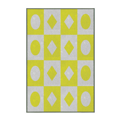Tapis jaune géométrique