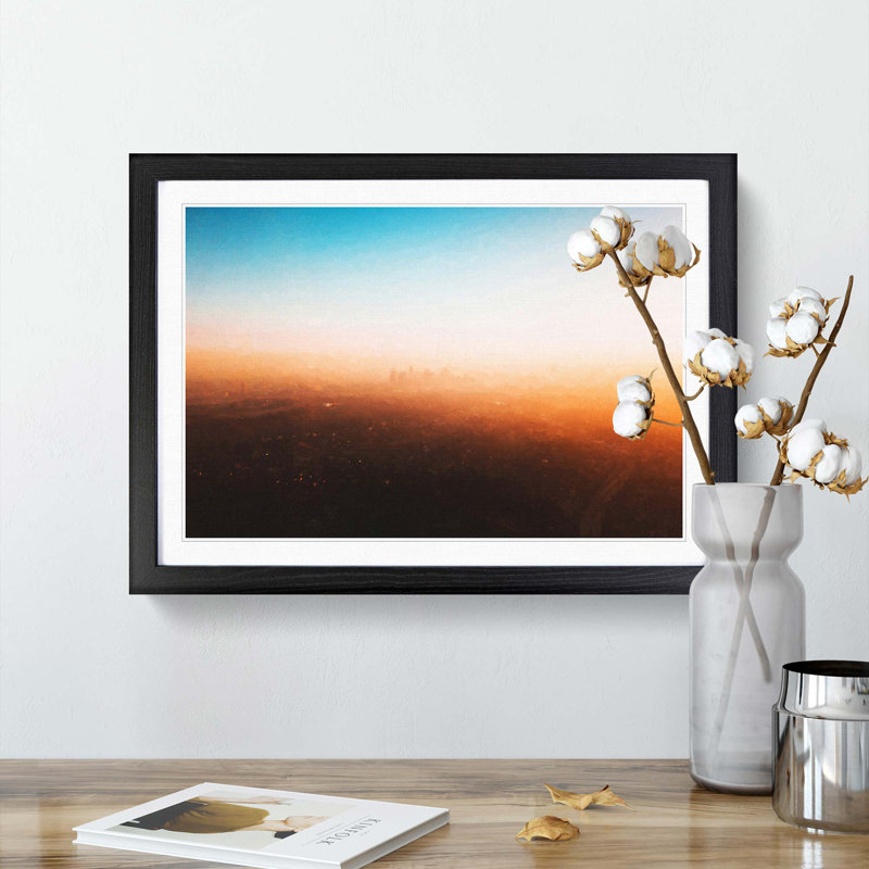 The Downtown Los Angeles Skyline - Picture Frame Graphic Art Print, 48cm H x 65cm W x 2cm D, Black Framed