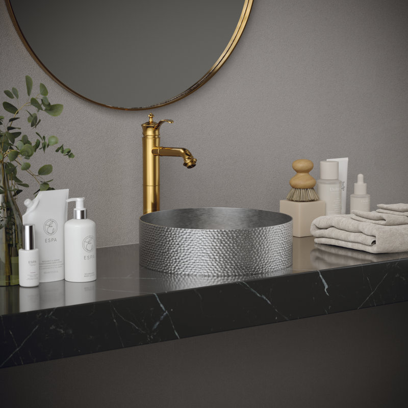 Karran Cinox 15'' Stainless Steel Circular Bathroom Sink, Stainless Steel