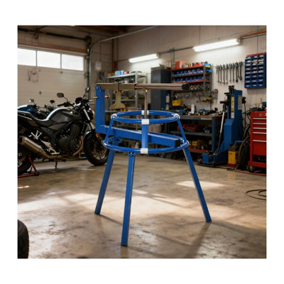 Adjustable Motorcycle Tire Changing Stand with Bead Popper for 16-24 Inch Wheels