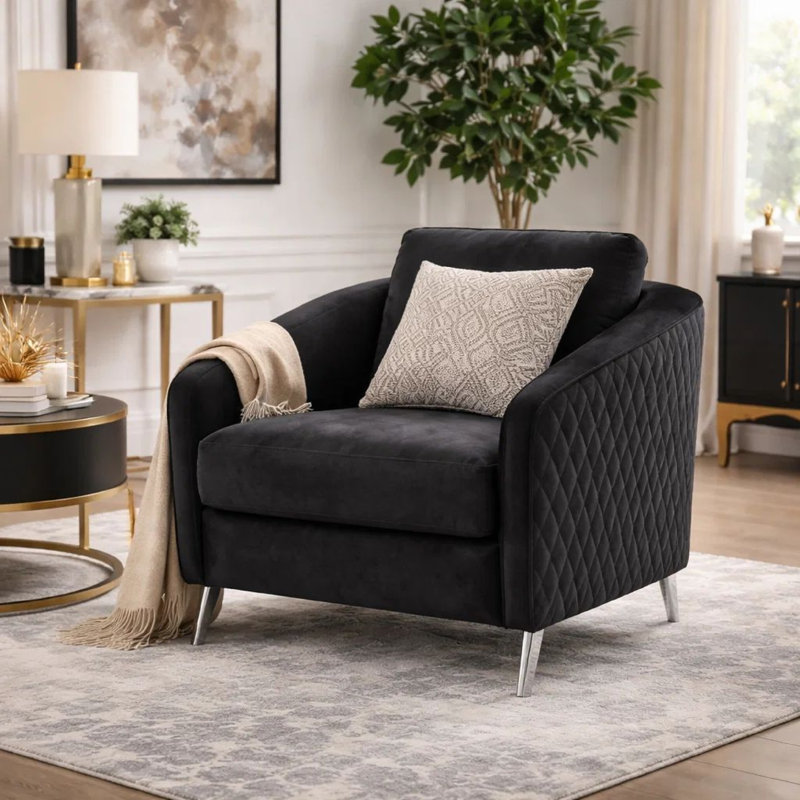 Fauteuil Paislea, Velours noir