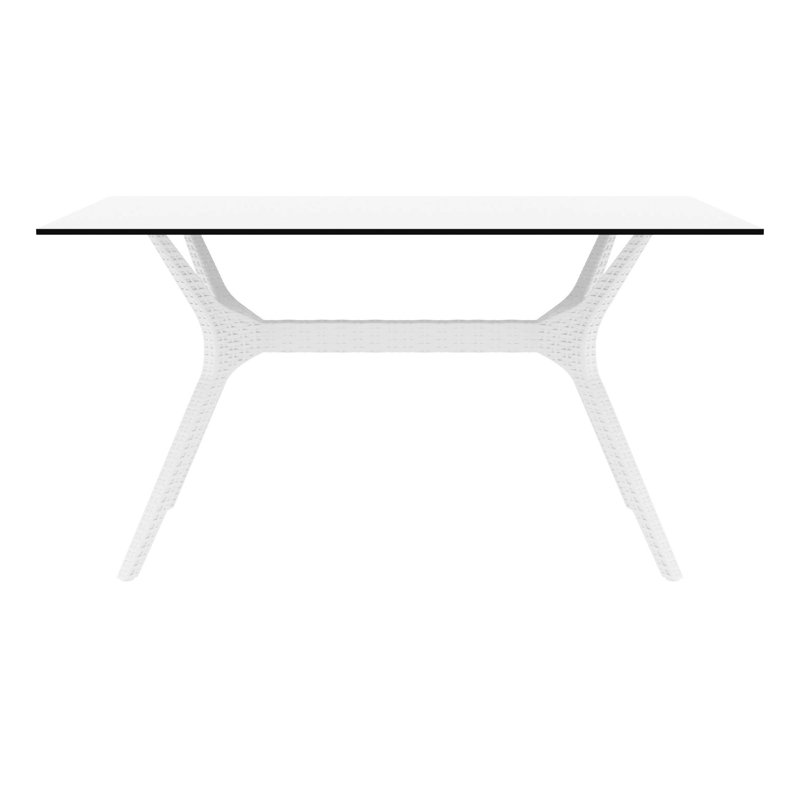 Rectangular Outdoor Dining Table , in. W 31.5'' in. D, 29.5" H x 55" L x 31.5" W, White