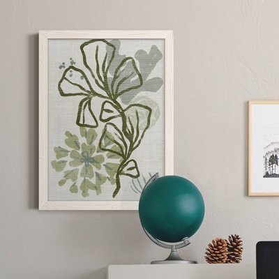 Toile encadrée de qualité supérieure Coral Blockprint III - prête à être accrochée